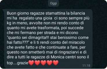 Messaggio di una cliente
