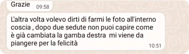 Messaggio di una cliente