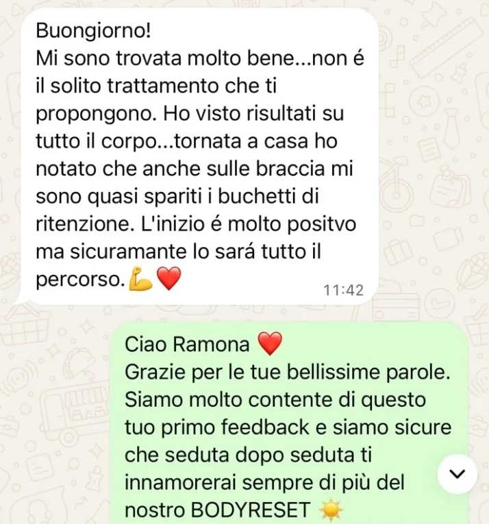 Messaggio di una cliente