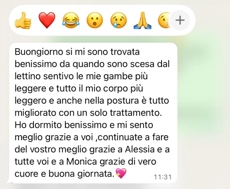 Messaggio di una cliente