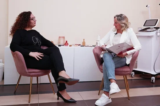 Consulenza in cabina con l'operatrice